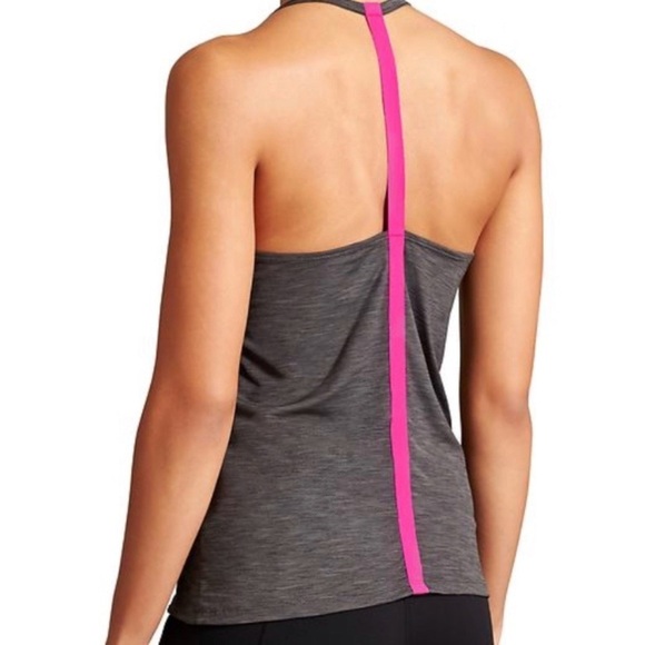 Athleta‎ Uppercut Tank charcoal hot pink 437577 XS - Picture 1 of 7